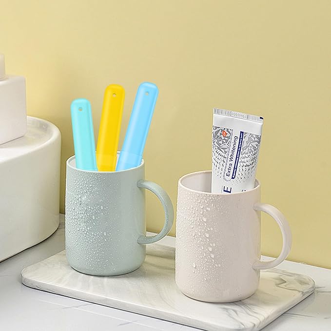 60 Pieces Travel Toothbrush Cases Holder Plastic Toothbrush Holders Portable Toothbrush Case Toothbrush Case Holders for Indoor Outdoor Travel Trip Home Camping School (6 Color)