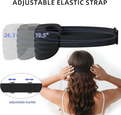 100% Blackout Sleep Eye Mask for Women Men, Zero Pressure Sleeping Mask - Sleeping Mask and Eyelash Friendly Night Blindfold, Adjustable Ultra Soft Comfortable for Dry Eye Mask (Black)
