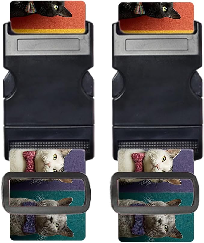 Nuxovilar Luggage Straps of 2 Set Solid Black Pattern, 1.96x90.5 inches - Luggage Straps for Suitcases, Nice for Business Travel, Formal Trips, Daily Use