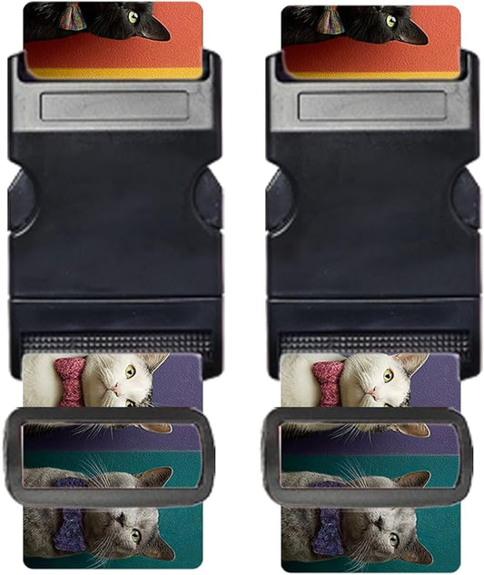 Nuxovilar Luggage Straps of 2 Set Solid Black Pattern, 1.96x90.5 inches - Luggage Straps for Suitcases, Nice for Business Travel, Formal Trips, Daily Use