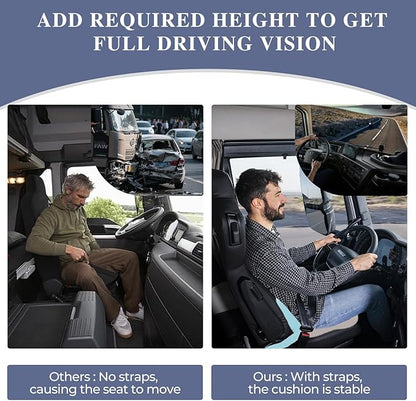 Memory Foam Seat Cushion for Sciatica & Back Pain Relief - Ergonomic Chair Pad with Adjustable Strap & Supportive Comfort Cover, Non-Slip for Car, Truck, Office Chair - Blue