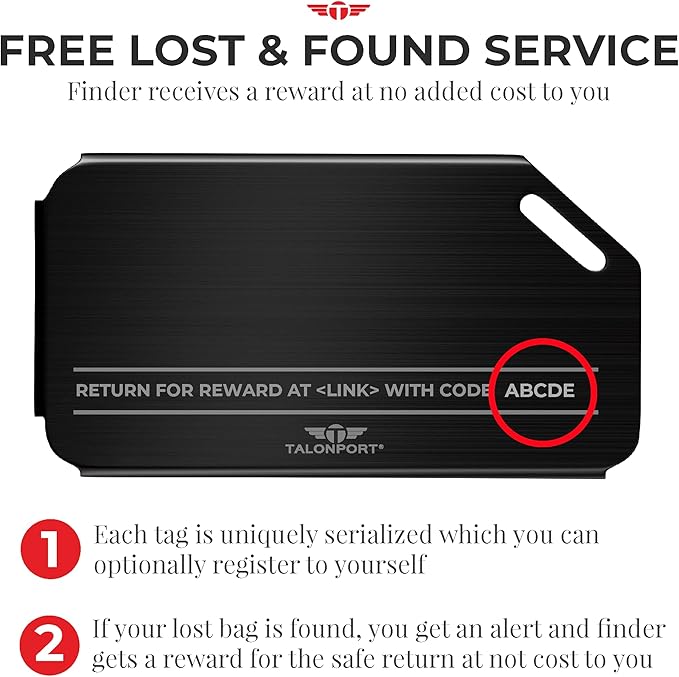 Indestructible Luggage Tags for Suitcases Stand Out with Thickest Black Metal Suitcase Tags Identifiers with Free Smart Bag Tag Recovery Included (Two Pack)