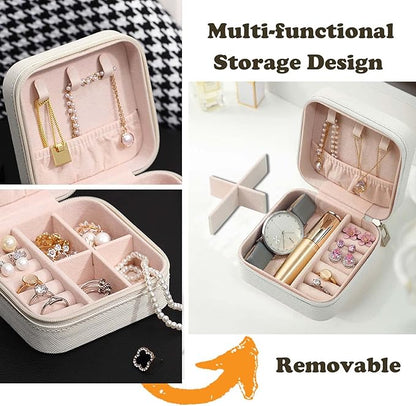 Travel Jewelry Case Bridesmaid Gifts Box,6 Pack Small Jewelry Box Mini Jewelry Organizer,PU Leather Portable Earring Storage Box for Women Girls Bridesmaid Proposal Gifts