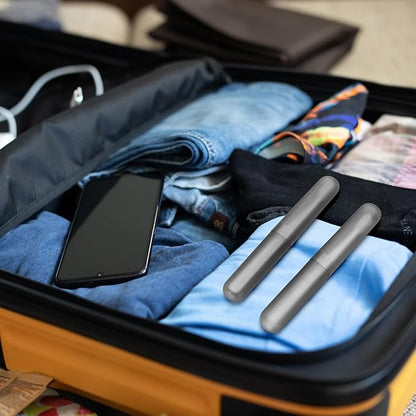 Sieral 90 Pack Travel Toothbrush Case Holder - Bulk Breathable Portable Toothbrush Storage Plastic Container for Home, Outdoor, Travel, Trip, Camping, 8 x 1.2 Inch (Gray)