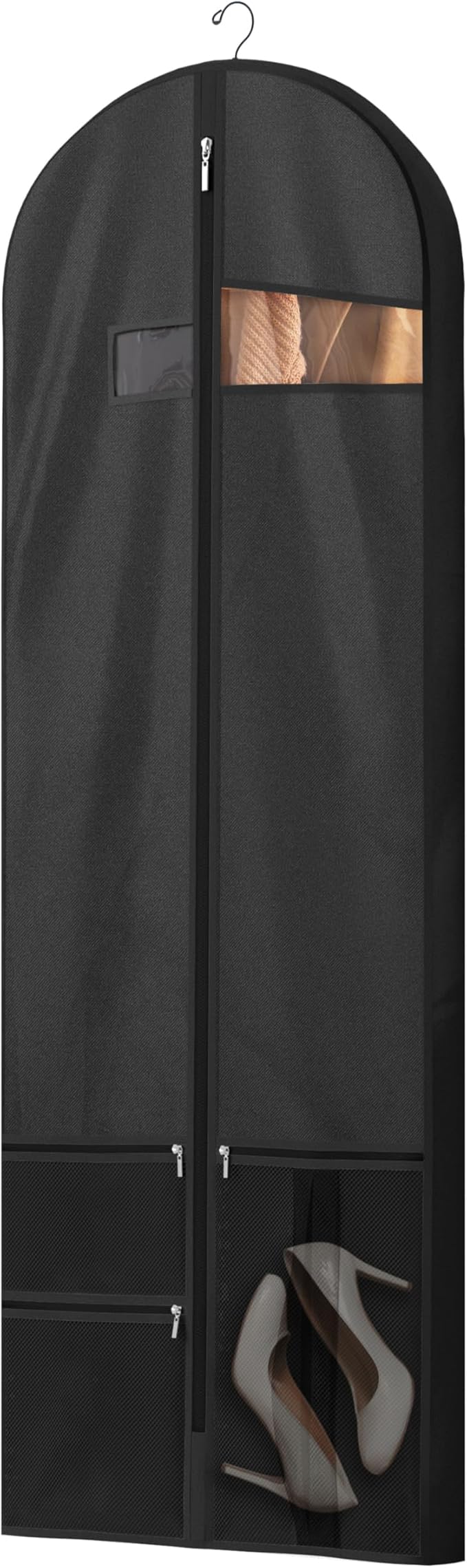 Travel Garment Bag with Zipper Pocket, Suit Bag for Suits, Dresses, Coats