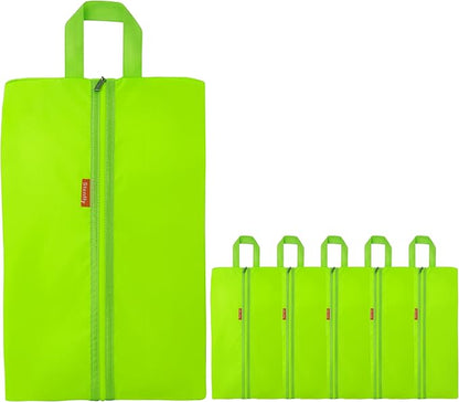 6pcs Portable Shoe Organizer, Travel Pouches with Zipper, Golf Shoe Bags, Clothes Bags, Soccer Cleats Bag Shoe Pouch for Gym, Waterproof, Odor-Resistant (Green)