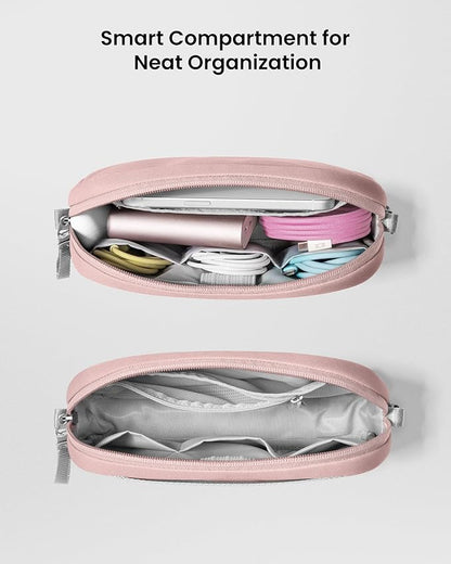 tomtoc Electronics Organizer Travel Case, Water Resistant Travel Bag Cable Organizer for Essentials, Tech Pouch Accessories Carry Storage for Cord, Phone, Cables, Airpods, USB Flash Drive, Daily Items