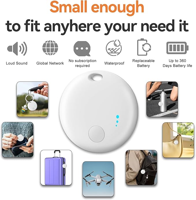 Air Tracker for Android or iOS, Dual System Both iOS and Android Tracker, Find My or Google'S Find Hub App, Smart Tracker Tags with Key Ring, Replaceable Battery, Key Finder/Luggage Tracker etc