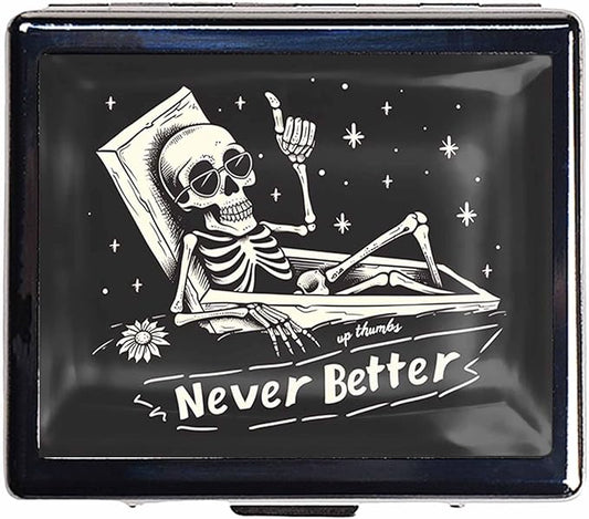 7 Days Chromed Shiny Silver Pill Organizer with Mirror Inside Has 8 Separate Compartments Rectangle,Versatile Storage for Medication - Ideal Travel Accessory (Better)