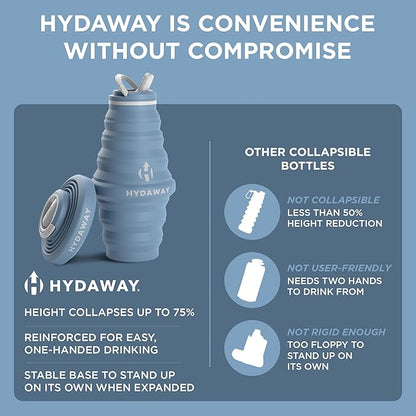 HYDAWAY 25oz Collapsible Water Bottle - BPA-Free, Leakproof, Lightweight, and Space-Saving - Perfect for Hiking, Travel, and All-Day Hydration