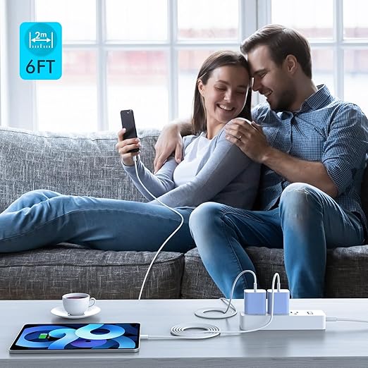 Apple iPhone 17 16 15 Charger Fast Charging [Apple MFi Certified]3Pack 20W USB Type C Charging Block with Long 6 FT Fast Charging Cable for iPhone 17/17 Air/16Pro/Pro Max,iPhone 15/15 ProMax/Plus/iPad