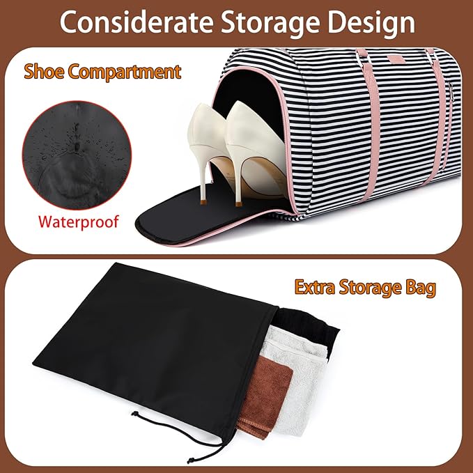 Convertible 2-in-1 Garment Bags for Travel, Carry On Garment Duffle Bag With Shoe Compartment Large Weekender Bag for Women Men Hanging Suitcase Suit Travel Duffel Overnight Bags 4pcs Set