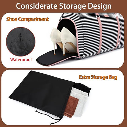 Convertible 2-in-1 Garment Bags for Travel, Carry On Garment Duffle Bag With Shoe Compartment Large Weekender Bag for Women Men Hanging Suitcase Suit Travel Duffel Overnight Bags 4pcs Set