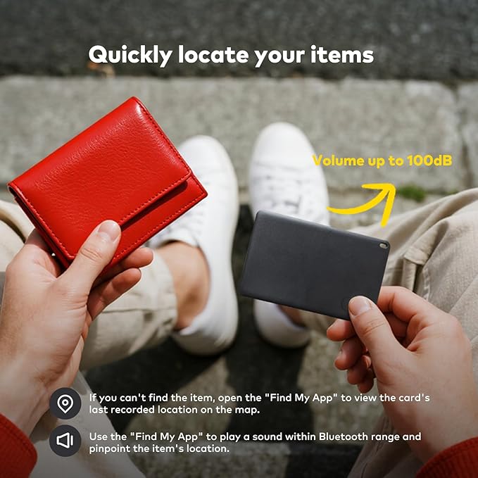 [Apple MFi Certified] Apple MFi Find My Tracker, iOS Exclusive, 4-Year Battery, IP68 Waterproof, 95dB Alarm, Keys Finder and Item Locator for Keys, Bags, and Passport.（2025 Model）(2 Pick)