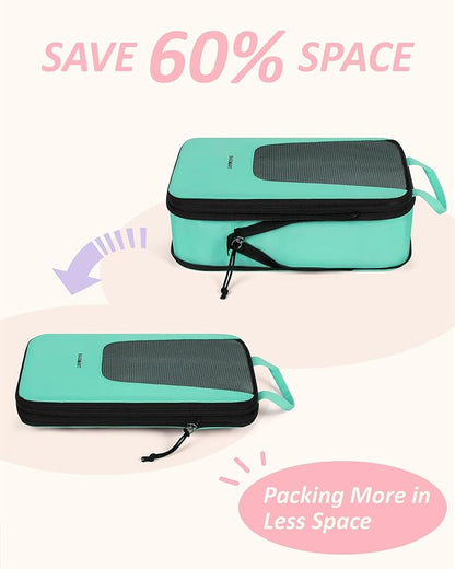 BAGSMART Compression Packing Cubes for Travel, 6 Set/5 Set/4 Set, Compression Suitcase Organizer Bags Set for Suitcases Travel Essentials, Lightweight Packing Organizers