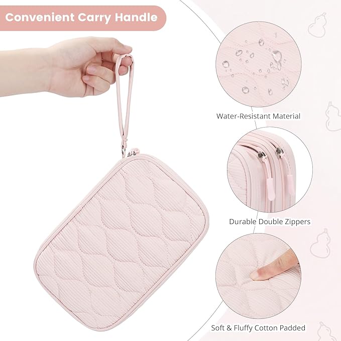 Skycase Tech Pouch - Lightweight Electronics Organizer Travel Case, Double Layers Travel Cable Organizer, All-in-One Storage Bag for Charger, Cord, Phone, Flash Drive, Accessories