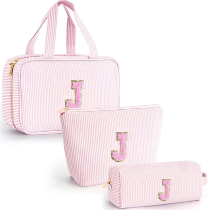 Birthday Gift for Girls Toiletry Bag Makeup Bag Cosmetic Bag Teacher Gifts for 3 4 5 6 7 8 9 10 11 12 13 Year Old Girls - Pink J