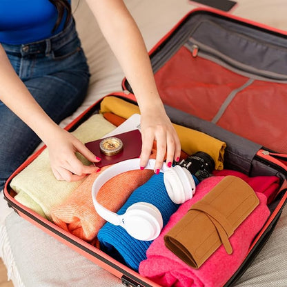 uxcell Travel Jewelry Bag Roll, Foldable Jewelry Travel Organizer with Tie Close Microfiber Jewelry Storage Roll Jewelry Case for Women Gift Necklaces Earrings Rings Bracelets, Khaki