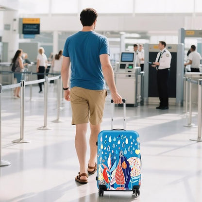 WUJIAONIAO Travel Luggage Cover Baggage Suitcase Cover Protector Skins 18-32 Inch (rainy season, L (for 25-28 inch luggage))