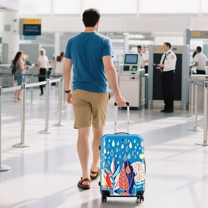 WUJIAONIAO Travel Luggage Cover Baggage Suitcase Cover Protector Skins 18-32 Inch (rainy season, XL (for 29-32 inch luggage))