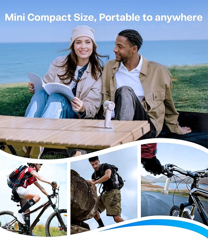 TORRAS COOLiFY iva Handheld Fan with Ice Cooler, 0-100 Adjustable Speed, Super Mini Powerful Portable Fan 5000mAh Rechargeable, Hand Fans for Travel Essentials, Outdoor, Gifts for Dad Women, Charcoal