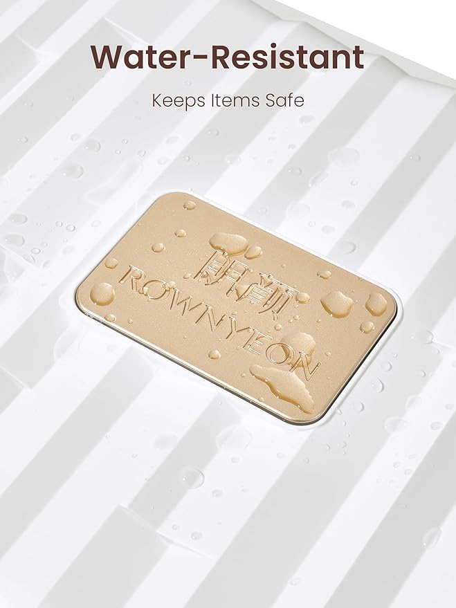 ROWNYEON Portable Travel Makeup Case With Light Up Mirror & Removable Divider - Train Case Organizer for Girls & Makeup Artist, Hairstylist - 10x Mirror (White)