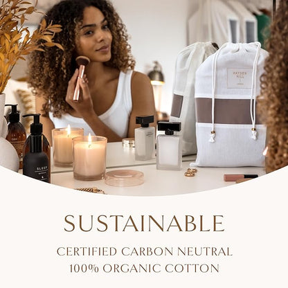 Hayden Hill Luxury Organic Cotton Dust Bags For Handbags - 6 Pack (Med-Large) - Handbag, Purse and Shoe Bags for Storage - Certified Carbon Neutral