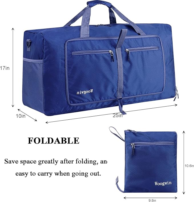 Woogwin Travel Duffel Bag Large Foldable Waterproof Overnight Bag for Beach Swim Bags Pool Sports Gym
