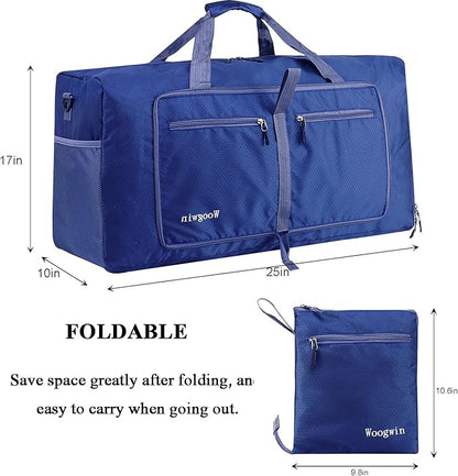 Woogwin Travel Duffel Bag Large Foldable Waterproof Overnight Bag for Beach Swim Bags Pool Sports Gym