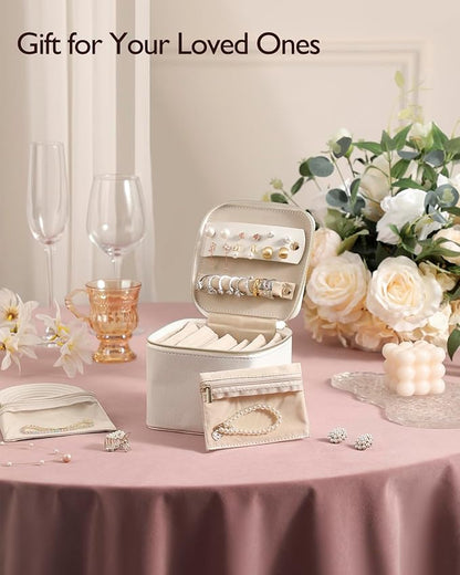 GUKA Travel Jewelry Box, Jewelry Case, Jewelry Holder Organizer, 9 Pcs Travel Jewelry Organizer Bag, Portable Versatile Ring Earring Storage, for Larger Accessories, Gifts for Women and Girls