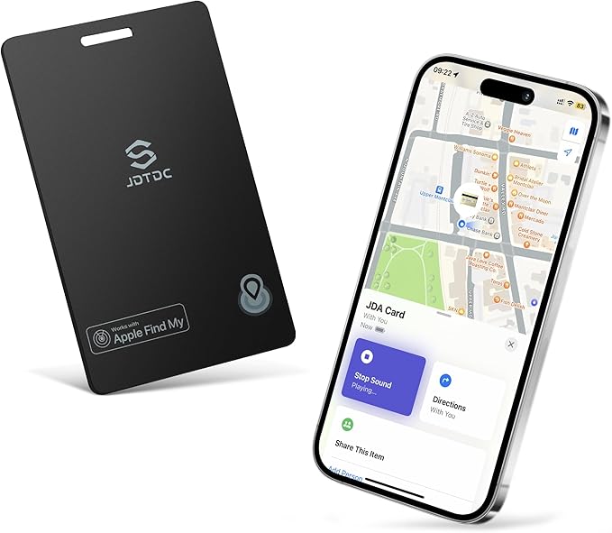 Tracking-Card-for-Wallet [Apple MFi Certified], Tracking Card Works with Apple-Find-My (iOS Only), Bluetooth-Tracker-Smart-Card for Wallet/Luggage/Passport, IP68 Waterproof, 1 Pack