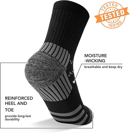 5 Pairs Copper Compression Socks for Women & Men - Ankle Plantar Fasciitis Arch Support Running Socks for Athletic