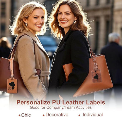 30 Sets Brown Luggage Tags Laser Engraving Material - Ideal Laserable Engravable Faux PU Leather Gift - Lasable Leatherette Name ID for Suitcases Bag Backpack to Easily Distinguish during Trip