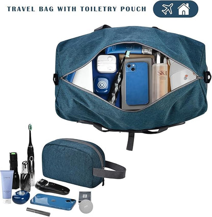 Felipe Varela Duffle Bag with Shoes Compartment and Adjustable Strap,Foldable Travel Duffel Bags for Men Women,Waterproof Duffel Bags