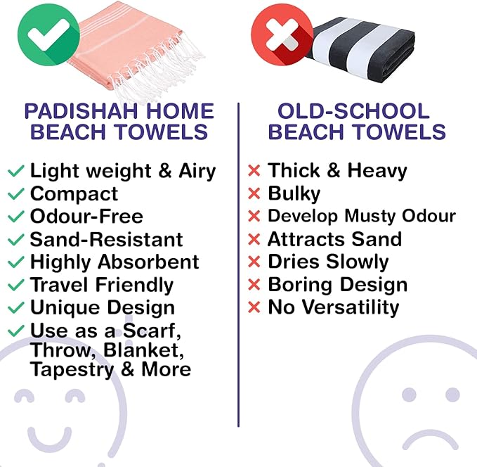 Turkish Beach Towels, Bulk Case of 12 | Oversized, Quick Dry, Sand Free | 100% Cotton, Large 38x71 Towels for Beach, Pool, Travel | Ultra-Soft, Compact, Absorbent | Salmon