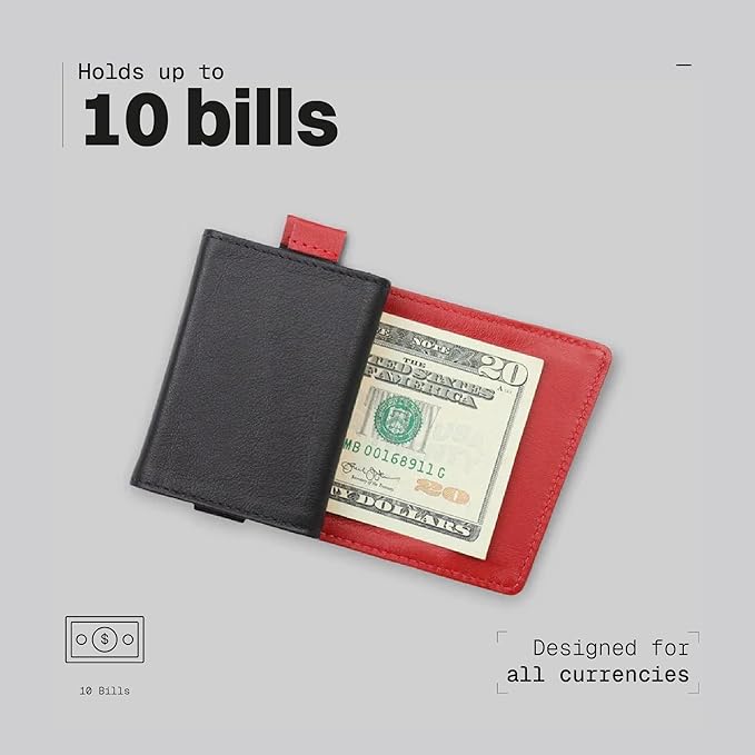 The Frenchie Co. - Speed Wallet Mini - Italian Eco Leather RFID Blocking Card Sleeve - Quick Access Magnetic Closure, Fits up to 12 Cards and 15 Bills, Slim Wallet with 5-Year Warranty