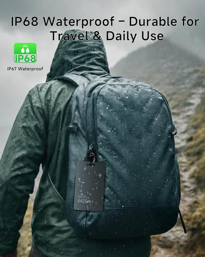 RAESHA Wallet Track Card – Apple MFi Certified Tracker for iOS only, Rechargeable & Waterproof Slim Finder, Works with Apple Find My, Item Locator for Wallets, Bags, Luggage etc