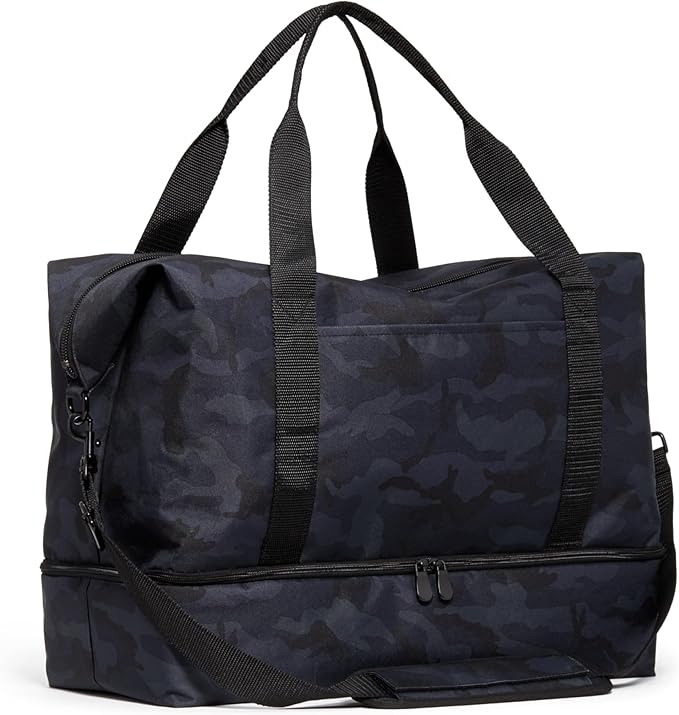 Lo & Sons Catalina Deluxe Weekender - Recycled Poly Small Capacity (40L) Travel Duffel With Shoe Compartment, Luggage Sleeve, Padded Strap | Versatile Durable Bag For Women, Men for Weekend, Carry On