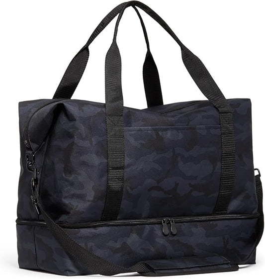 Lo & Sons Catalina Deluxe Weekender - Recycled Poly Small Capacity (40L) Travel Duffel With Shoe Compartment, Luggage Sleeve, Padded Strap | Versatile Durable Bag For Women, Men for Weekend, Carry On