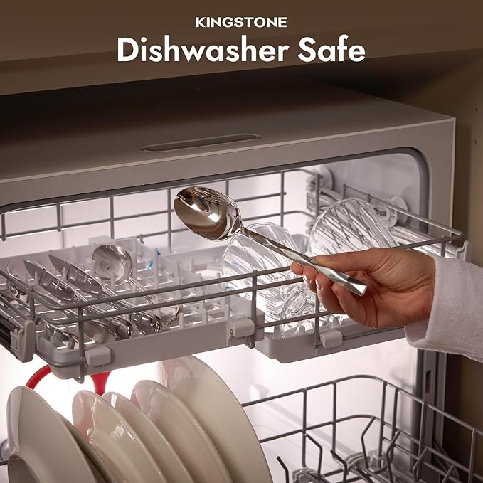 KINGSTONE Silverware Set, Luxury 20 Piece Flatware Set for 4, 18/10 Stainless Steel Cutlery Set with Diamond Cut Pattern for Kitchen, Home, Wedding, Party, Mirror Polished and Dishwasher Safe