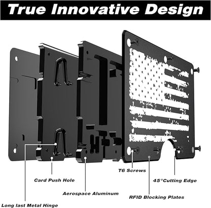 Minimalist Wallet for Men, Metal Wallet with Money Clip, Slim Compact Wallet, RFID Blocking Card Holder, Metal Aluminum Credit Card Holder, Holds up to 20 Cards