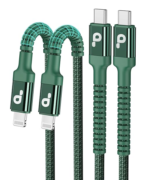 PRAKIE USB C to Lightning Cable 6FT 2Pack USB-C Fast Charger Cable Mfi Certified Type C to Lightning Cord USBC for iPhone 13 12 11 Pro Max Mini X XS XR 8 Plus 10 SE iPad 8th (Green)