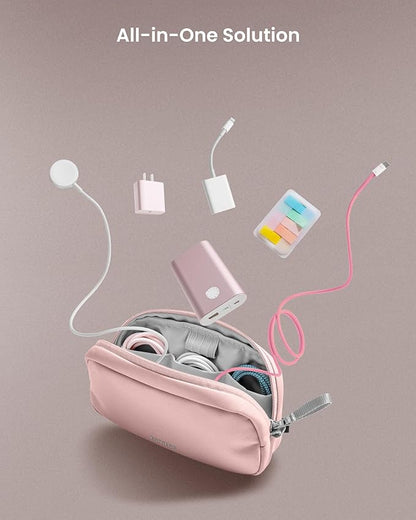 tomtoc Electronics Organizer Travel Case, Water Resistant Travel Bag Cable Organizer for Essentials, Tech Pouch Accessories Carry Storage for Cord, Phone, Cables, Airpods, USB Flash Drive, Daily Items