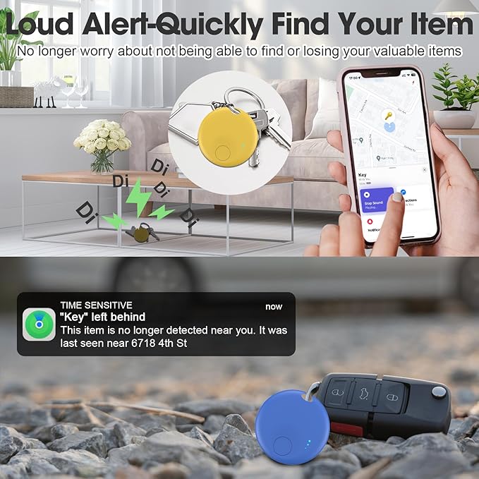 Smart Tags-4 Pack for Apple or Android Tracker Tags, Dual System Bluetooth Tracker, Works with Google'S Find Hub (Android) and Apple Find My (iOS), Item Finder for Keys, Item Locator