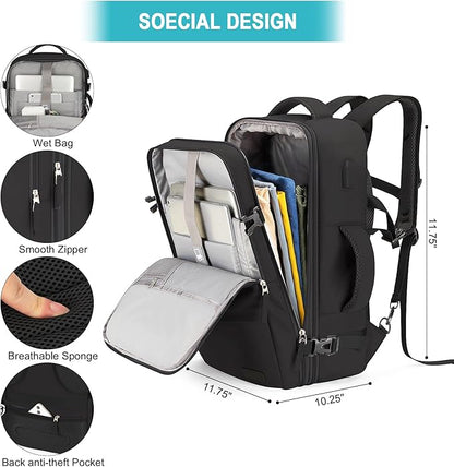 Carry On Backpack, 42L Flight Approved Travel Backpack for Men Women,Airline Approved Gym Backpack Waterproof Business Laptop Daypack Laptop Backpack,Casual Daypack for Business Weekend Hiking