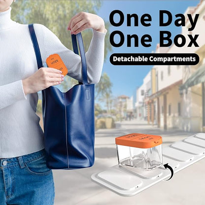 Daviky Pill Organizer, Large Daily Pill Organizer, XL Pill Box 2 Times a Day, Extra Large Weekly Pill Organizer Twice a Day, Pill Cases Organizers 7 Day AM PM, Large Pill Box Pill Holder