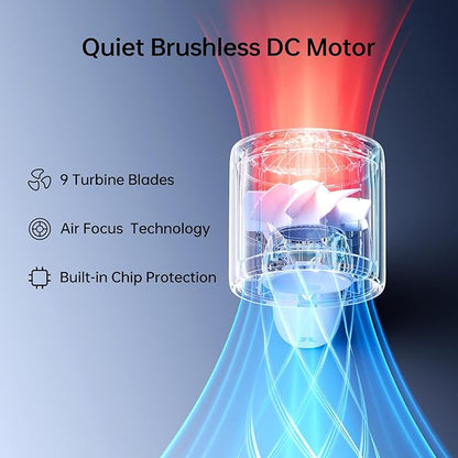 JISULIFE Portable Handheld Fan, 4000mAh Rechargeable Mini,Up to 22 Hours Cooling,5 Speed Strong Wind, USB Personal Fan for Travel Outdoor Camping Beach Makeup（Blue）