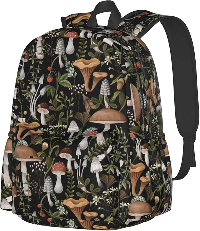 Mushroom Backpack Book Bags Lightweight Casual Laptop Backpacks Travel Daypack For Man Woman