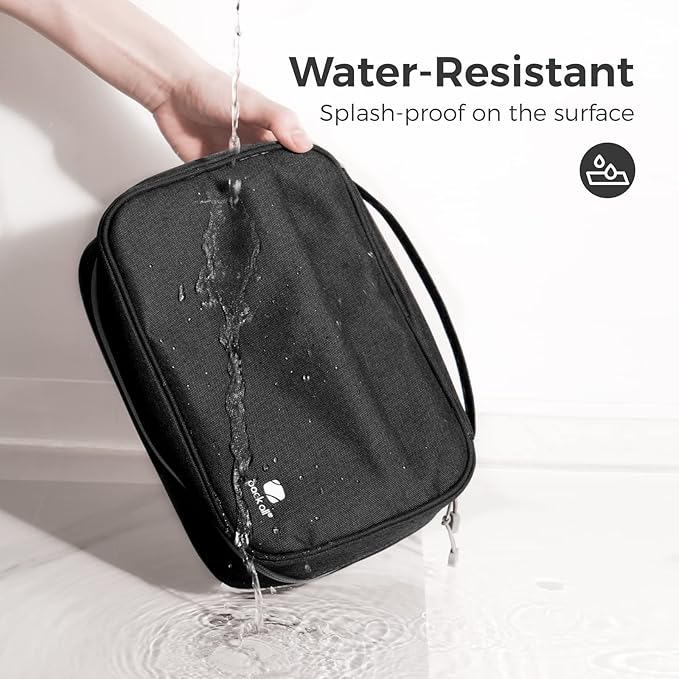 pack all Electronic Organizer Plus, Larger Capcity Cable Organizer Bag, Shockproof Carrying Case, Portable Cord Travel Organizer Storage Bag for Cables, Chargers, Phones, USB, SD Cards(Black)