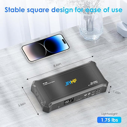 JIYHF Portable Power Bank with AC Outlet - 99.9Wh Backup Battery, 100W AC & 65W USB-C PD Fast Charging Ideal for Outdoor Work, Compatible with iPhone16/15 Series, iPad, MacBook, Laptop